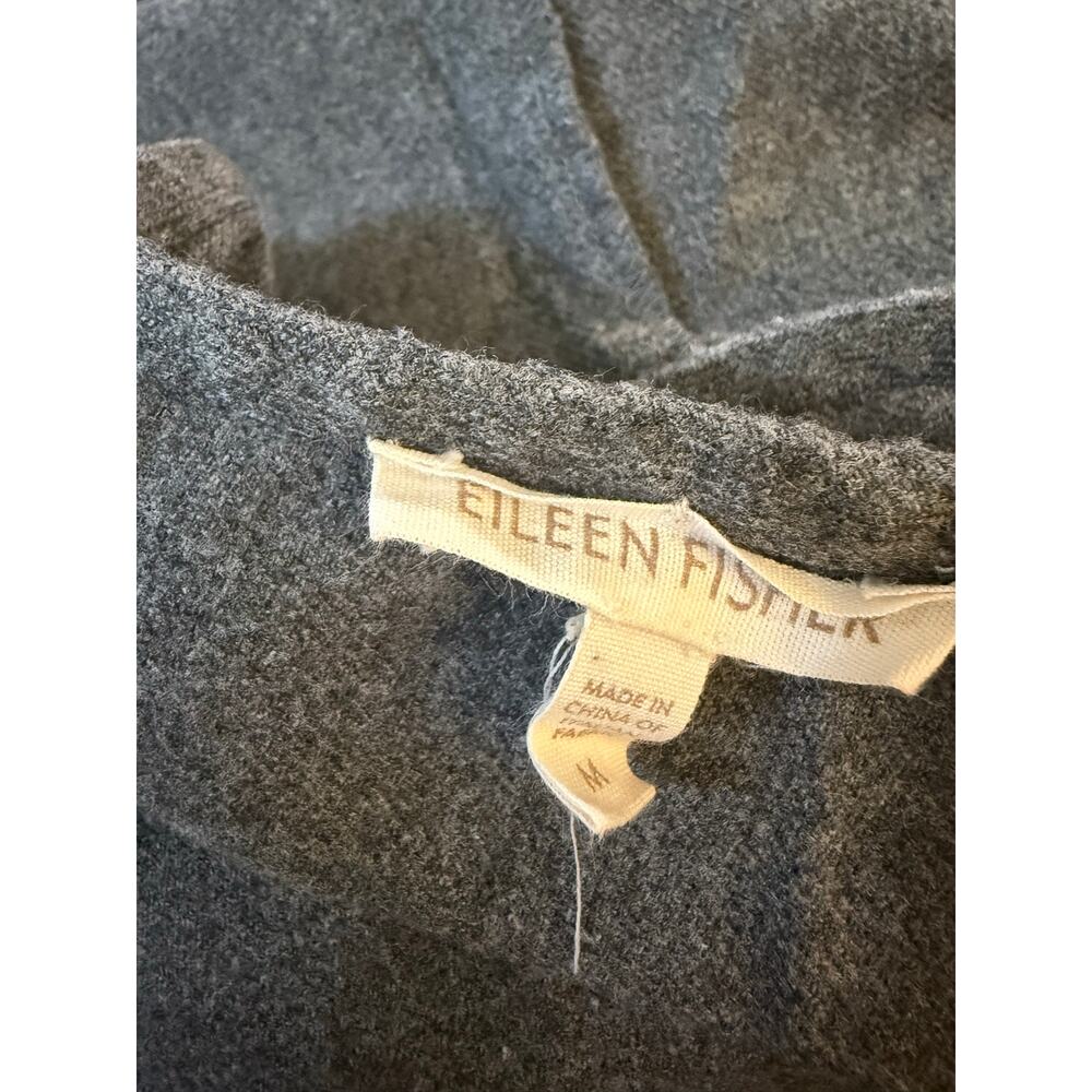 Eileen Fisher CHARCOAL Wool Blend Cami w/shirring Medium. Raw edge hem . - Picture 5 of 7